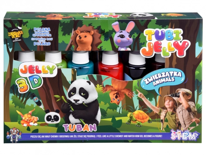 Tubi jelly készlet 6 szín - állatfigurák