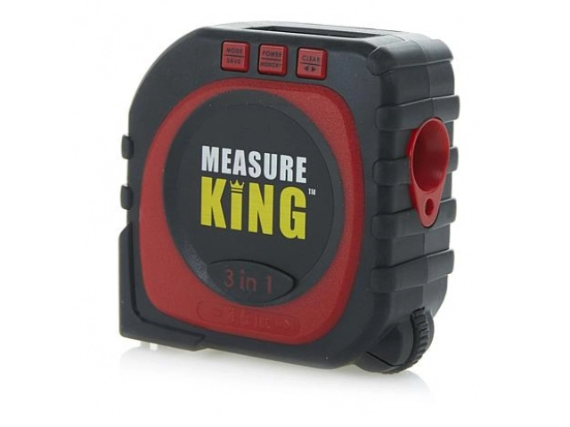 Measure King - Elektronikus lézeres távolságmérő-méter 3 az 1-ben visszahúzható 3m