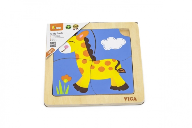 Viga fa puzzle zsiráf motívummal
