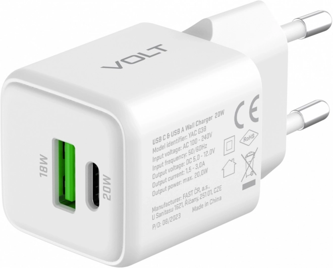 USB C/A hálózati töltő 20W/18W Power Delivery QC