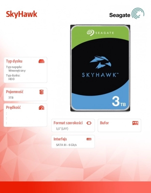 SkyHawk Megbízható Beépíthető HDD 3TB