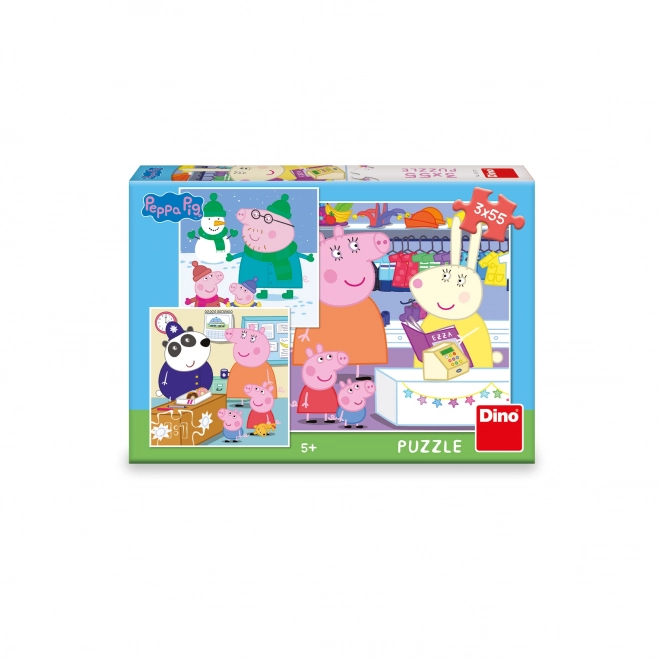 Peppa malac puzzle 3x55 darab