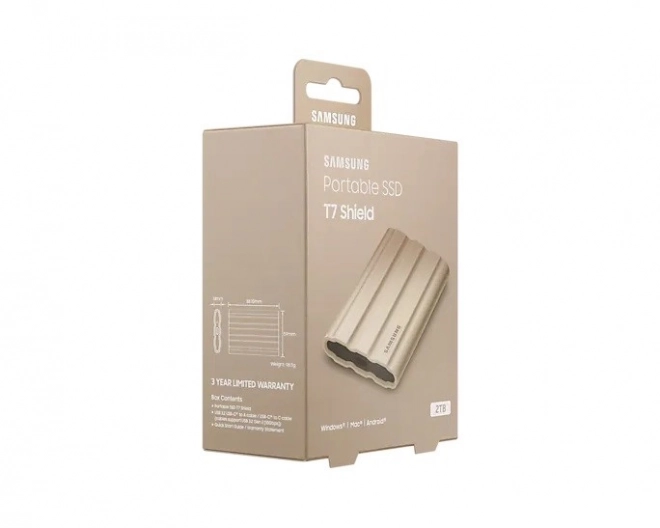 T7 Shield SSD 2TB USB 3.2 hordozható adattároló, bézs
