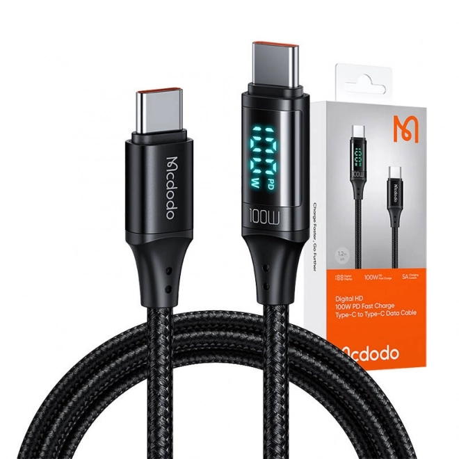 Mcdodo usb-c kábel 100w 1,2m fekete