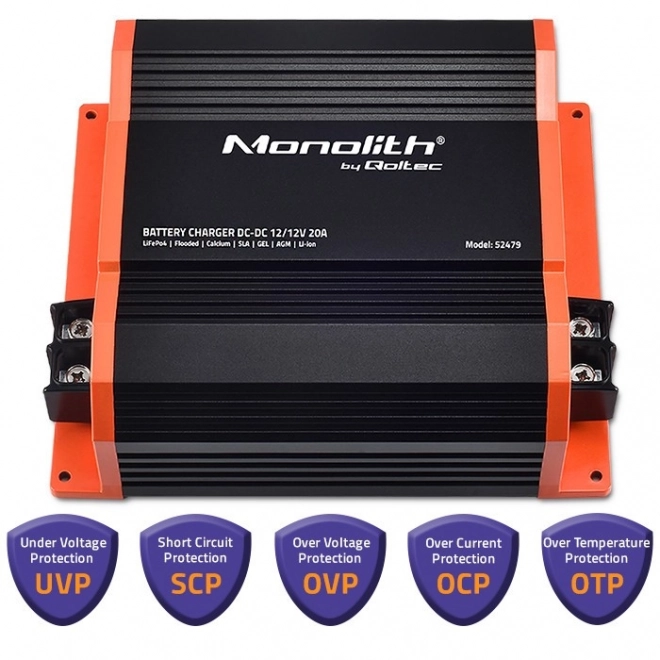 Monolith DC-DC töltő LiFePO4 AGM akkumulátorokhoz 12V-12V