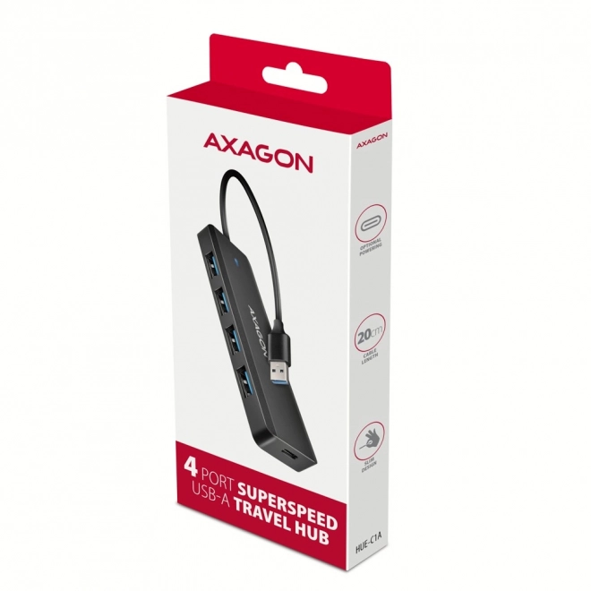 Axagon 4 portos utazó USB hub 5 Gbps