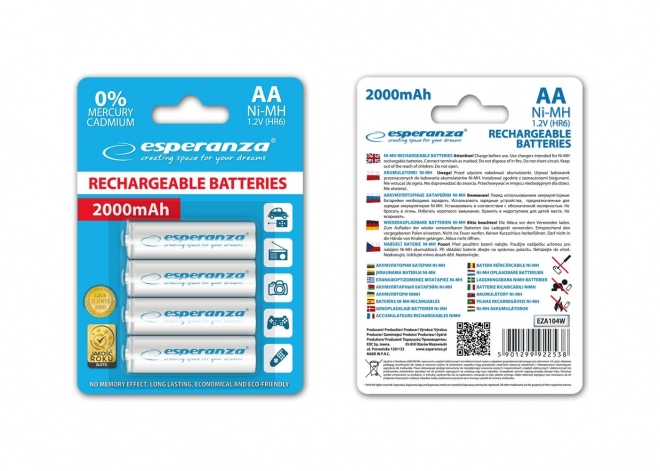 Ni-MH AA újratölthető elemek 2000mAh - 4 db