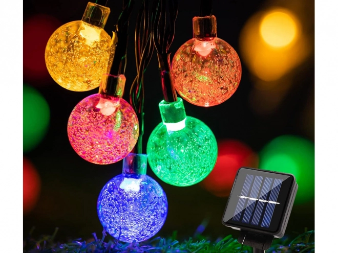 Kerti fényfüzér 40 LED-es több színben napelemes
