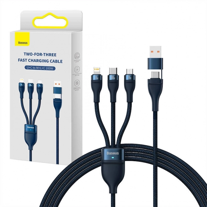 Baseus Flash Series 2 in 1 töltőkábel USB-C + Micro USB + Lightning