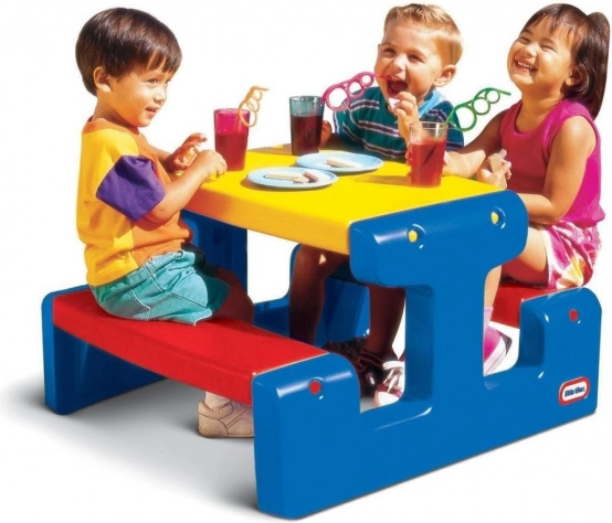 LITTLE TIKES Jr gyerek piknikasztal paddal – kék
