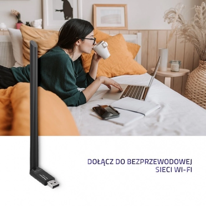 Vezeték nélküli USB Wi-Fi adapter antennával