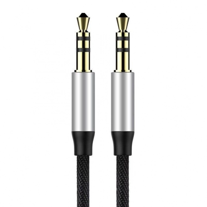 Baseus Yiven audio kábel mini jack 3,5 mm AUX, 1 m, fekete-ezüst