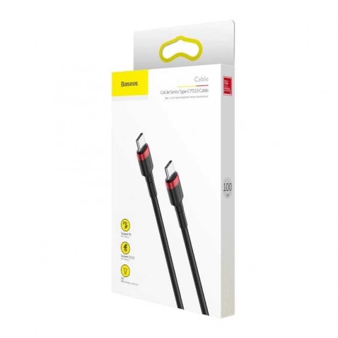 Gyors töltő Baseus USB-C kábel 60W 1m fekete-piros