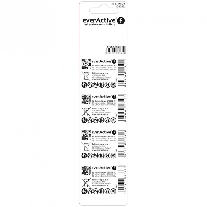 EverActive mini gombelem CR3032 - 4 db