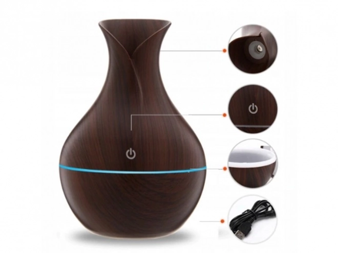 Aroma diffúzor ultrahangos párásító USB RGB fénnyel