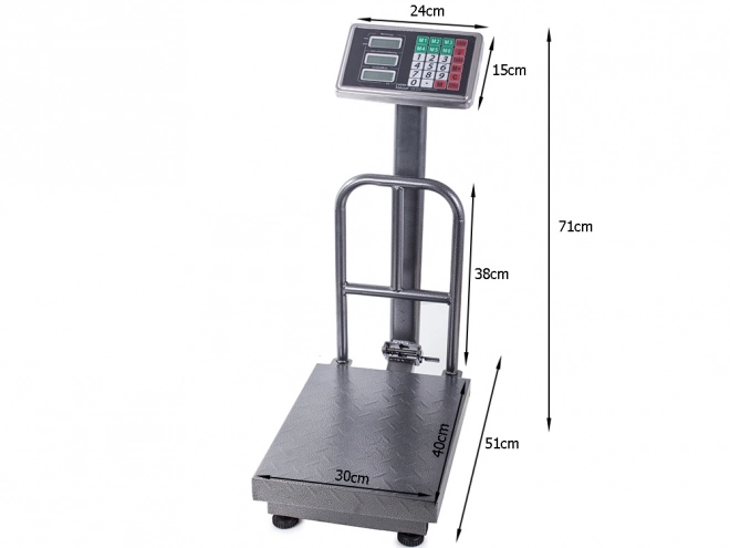 Elektronikus raktári mérleg háttámlával 100kg LCD