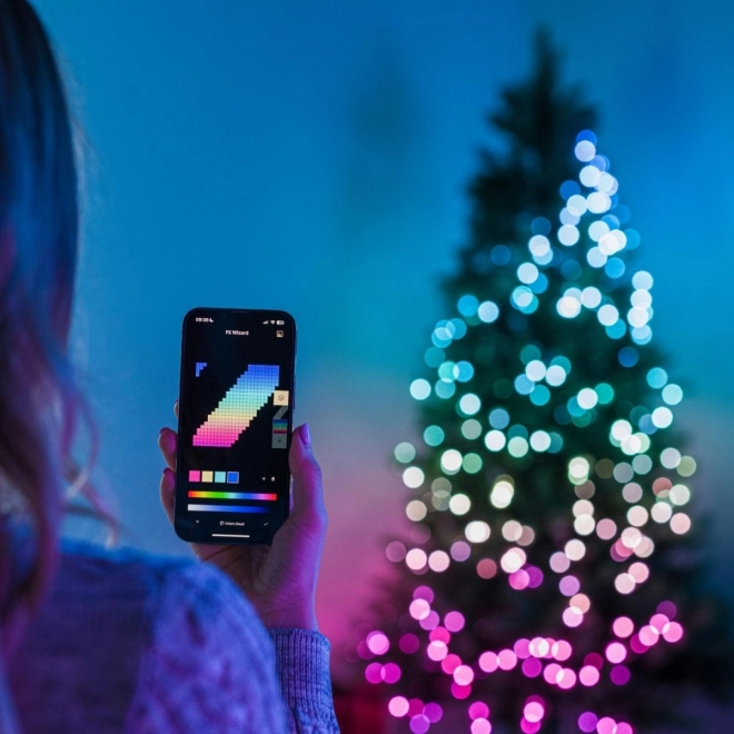 Intelligens karácsonyi fényfüzér 400 LED RGB 32m