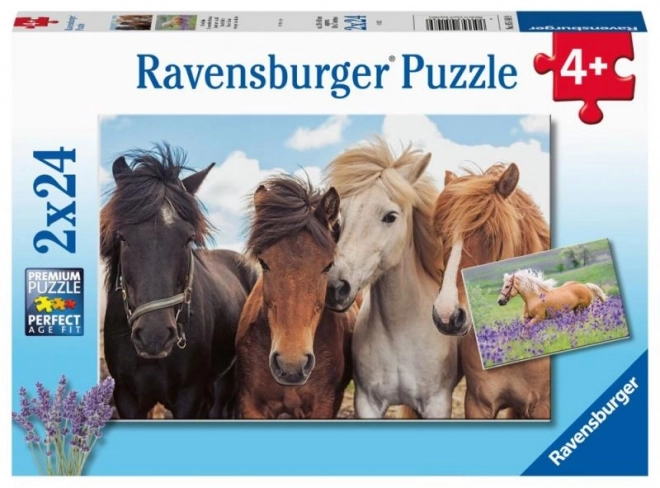 Ravensburger lovas puzzle 2x24 darabos