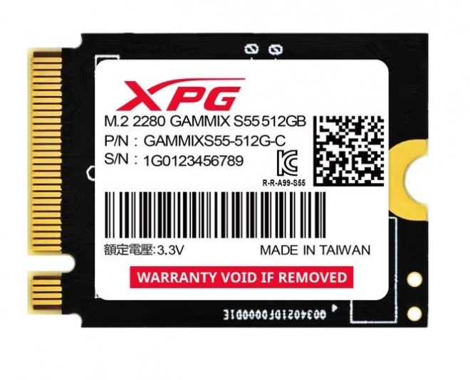 XPG Gammix S55 512GB SSD M.2 Meghajtó