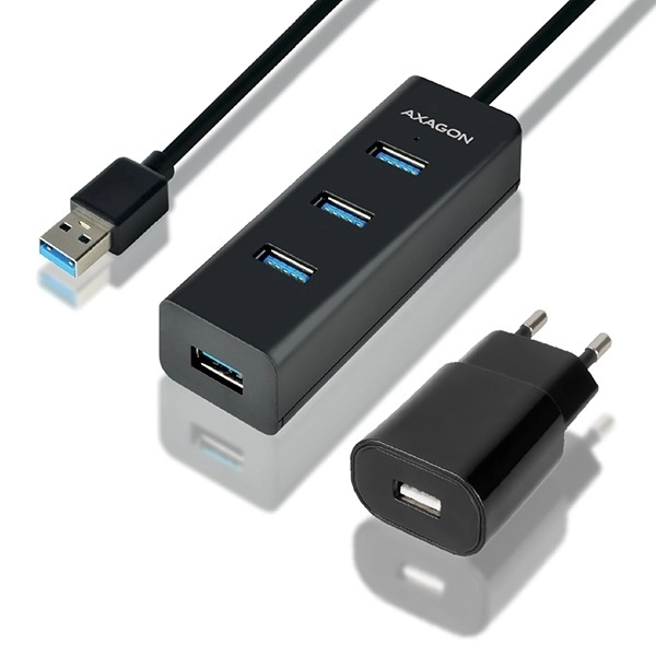 Axagon 4 portos USB hub gyors töltéssel