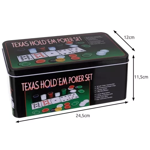 Texas póker készlet 200 zsetonnal