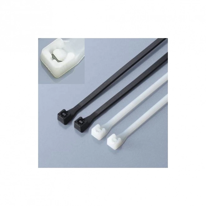 Nylon kábelkötegelő 200 x 2,5 mm fekete, 100 db
