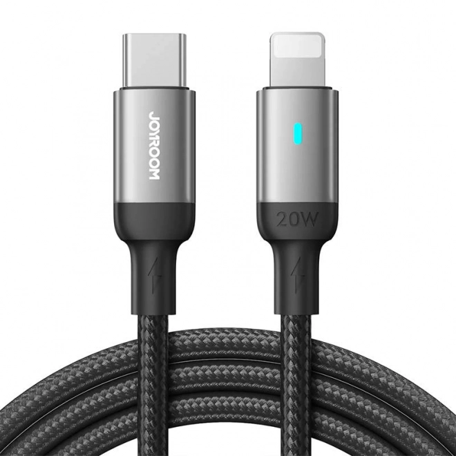 Joyroom usb-c lightning kábel 20w 1,2 m fekete