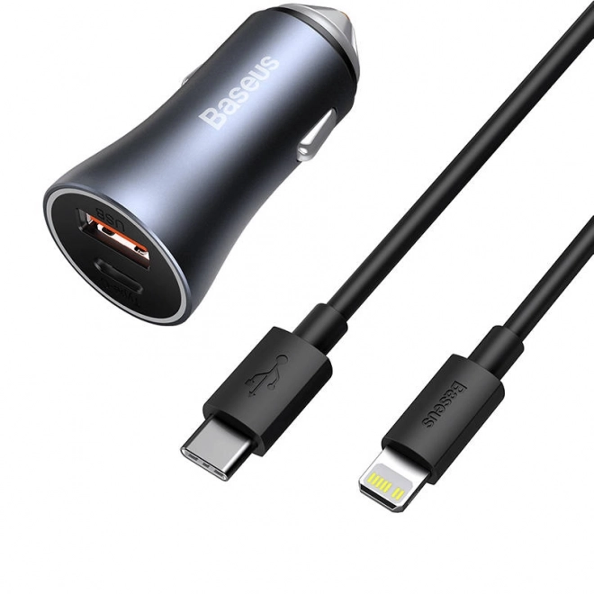 Baseus Golden Contactor Pro autós töltő USB és USB-C porttal