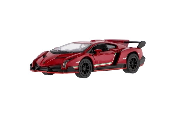 Kinsmart Lamborghini Veneno középen meghúzva 13 cm, 4 színben 12 db-os szett