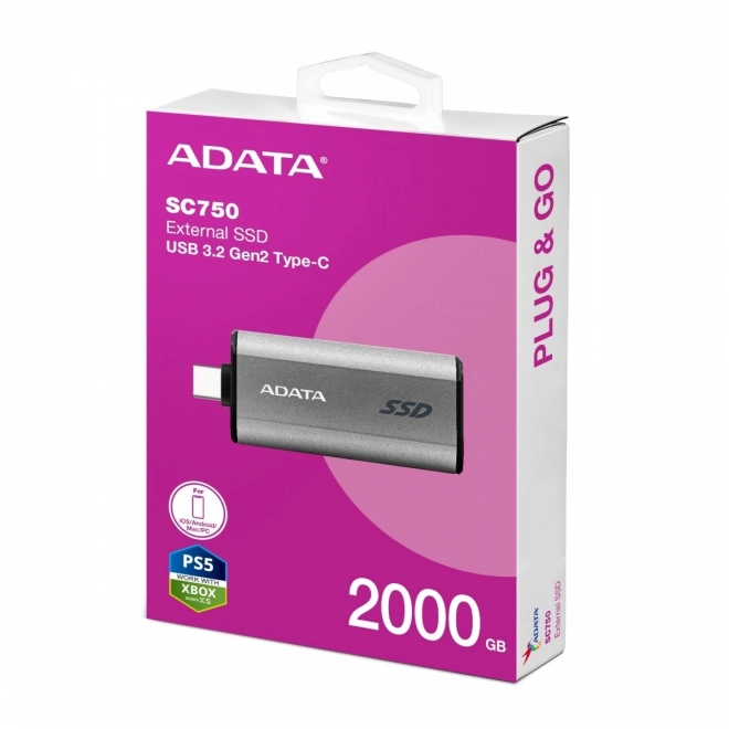 Kompakt és gyors SC750 SSD külső meghajtó