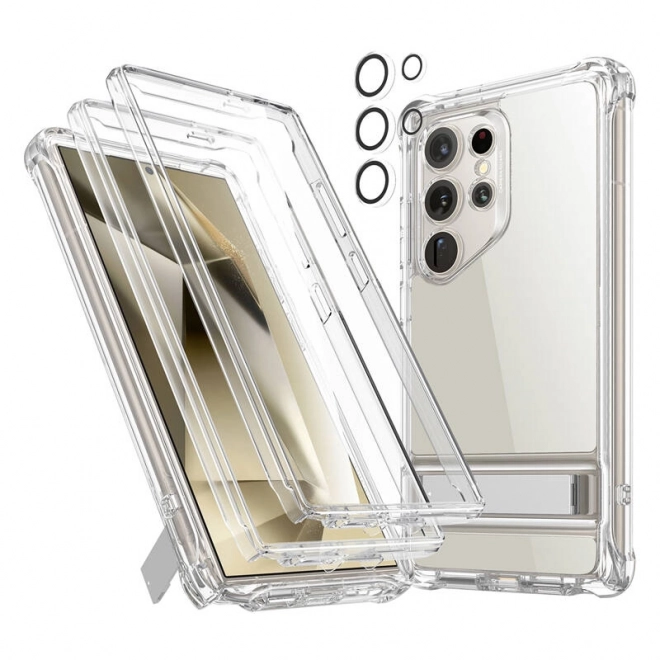 Átlátszó tok támasztékkal Samsung S24 Ultra számára