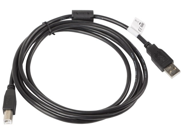 Fekete USB 2.0 kábel AM-BM 1,8M ferrittel