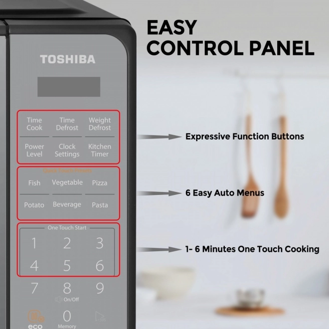 Toshiba tükrös mikrohullámú sütő 20l