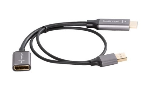 Hdmi-displayport adapter 4K, 20 cm-es kábel, ezüst