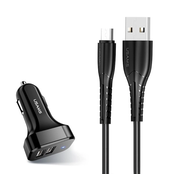 Autós töltő 2x USB 2.1A fekete