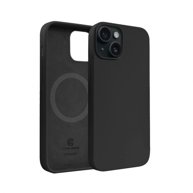 Szilikon tok mágneses iPhone 15-höz - fekete