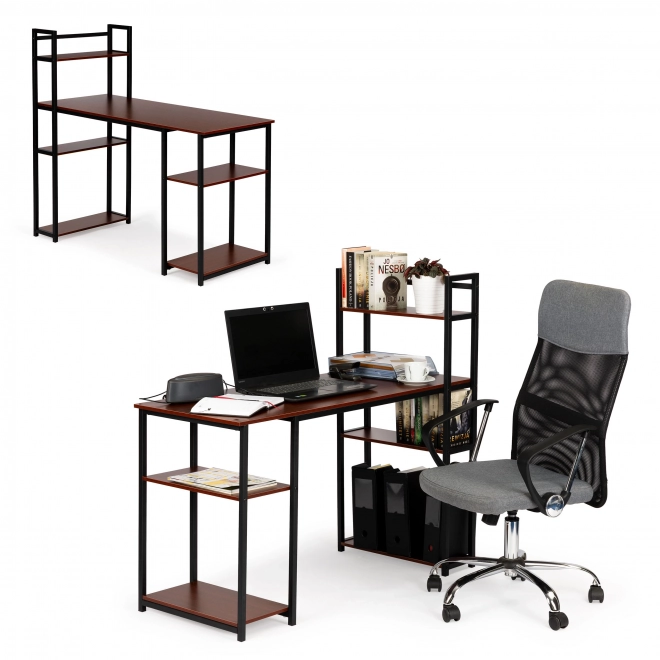 Modernhome loft stílusú íróasztal világos tölgy sötét bronz