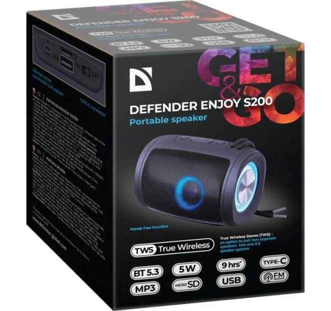 Bluetooth hangszóró Defender Enjoy S200 TWS 2.0 fekete