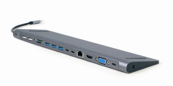 Többportos USB Type-C adapter 9 az 1-ben szürke