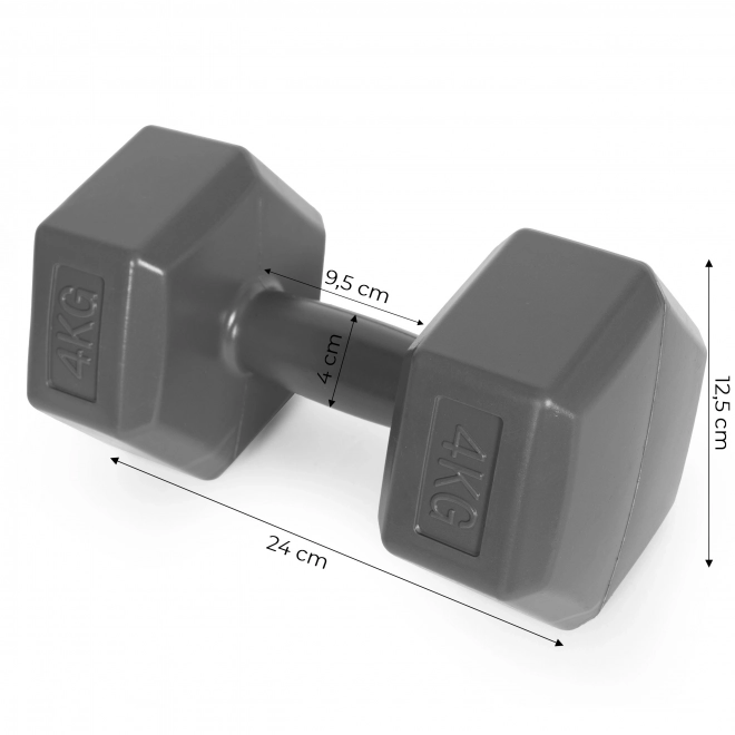 ModernHome szürke hatszögletű kézisúlyzók 2x4 kg