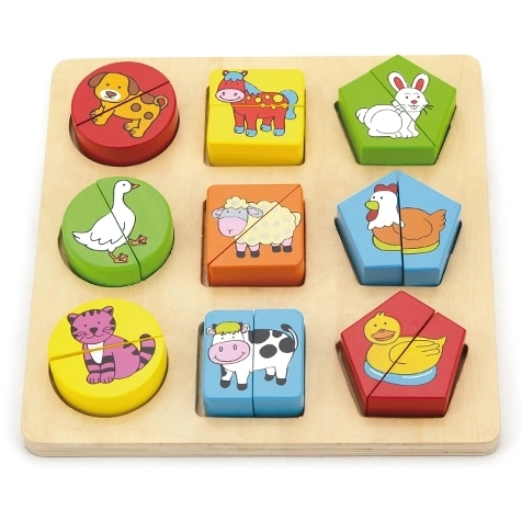 Viga fa oktatási állatok puzzle