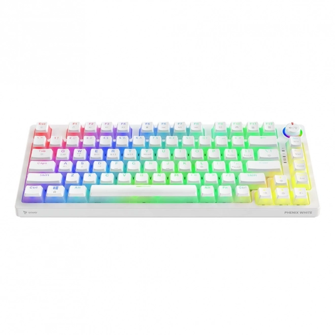 Mechanikus Vezeték Nélküli Billentyűzet SAVIO PHENIX WHITE Gateron Yellow Pudding
