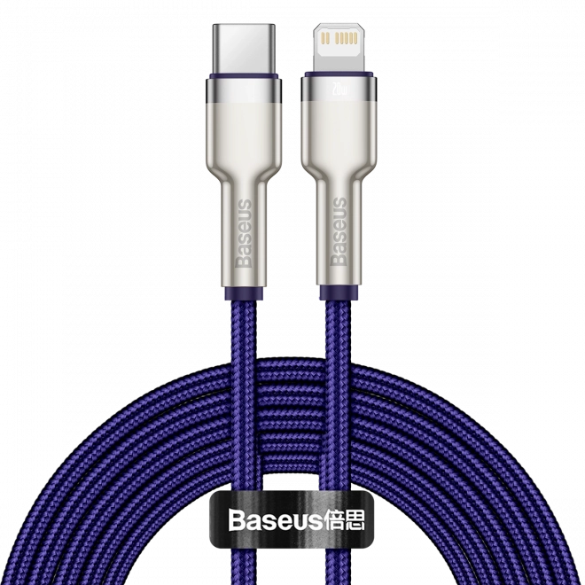 Baseus Cafule sorozat USB-C - Lightning kábel 20W, 2m, lila