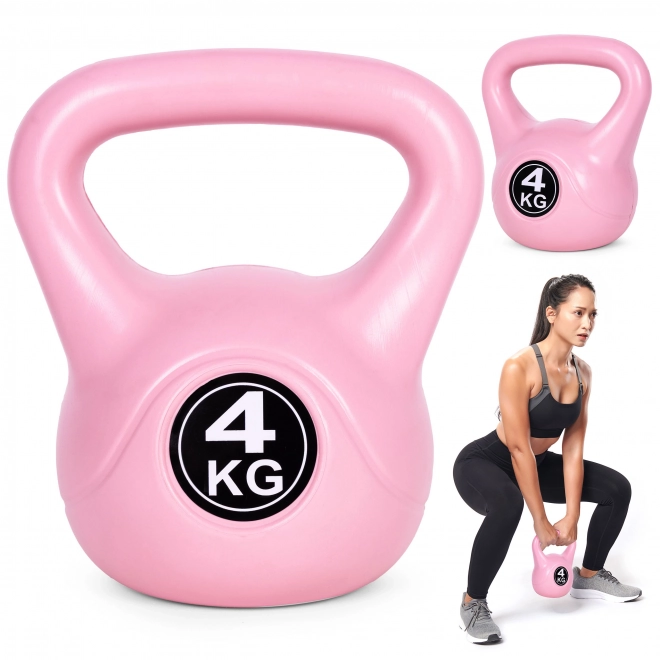 4 kg-os rózsaszín kettlebell edzéshez