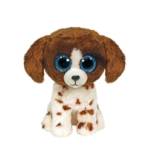 Barna-fehér Muddles plüsskutya - Ty Beanie Boos