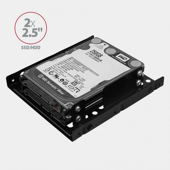 Fekete fém keret 2.5" HDD/SSD szereléshez 3.5" helyzetben