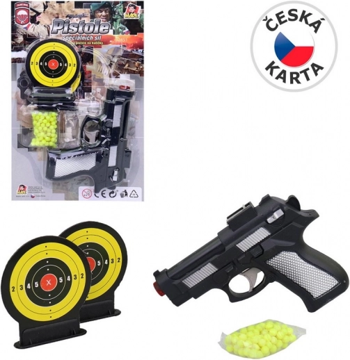 Golyós pisztoly két céltáblával, 15 cm