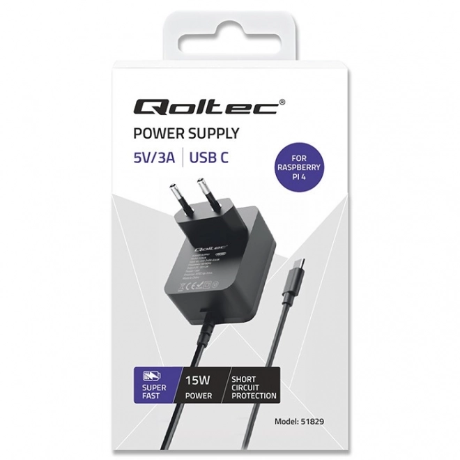 Szupergyors PD töltő Raspberry PI 4-hez, USB-C, 15W