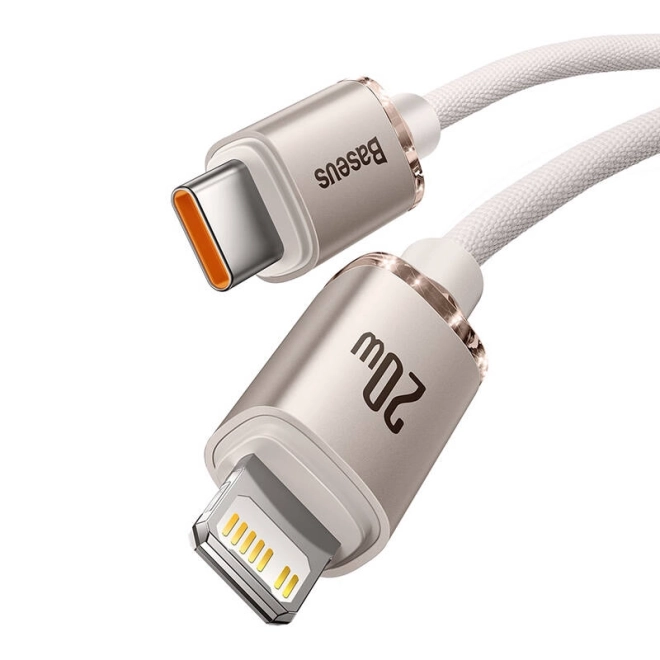 Baseus crystal shine usb-c kábel 20w, 2m (rózsaszín)