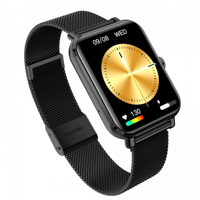Smartwatch klasszikus fekete acél